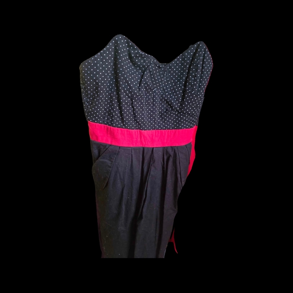 Ruby Rox Strapless Black Dress with Red Accents
